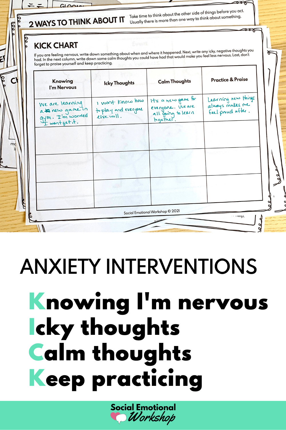 Anxiety Interventions for kids Anxiety Intervention Worksheet Picture