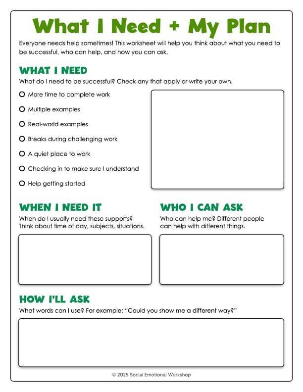 what i need self advocacy plan